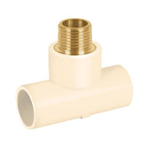 Tee de cpvc con rosca exerior de insero mealico de 1/2"